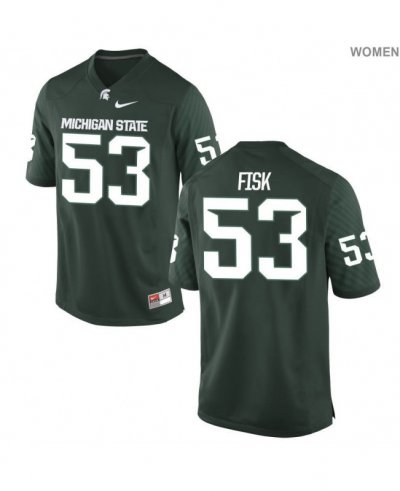 Women's Michigan State Spartans NCAA #53 Peter Fisk Green Authentic Nike Stitched College Football Jersey CO32F47LR